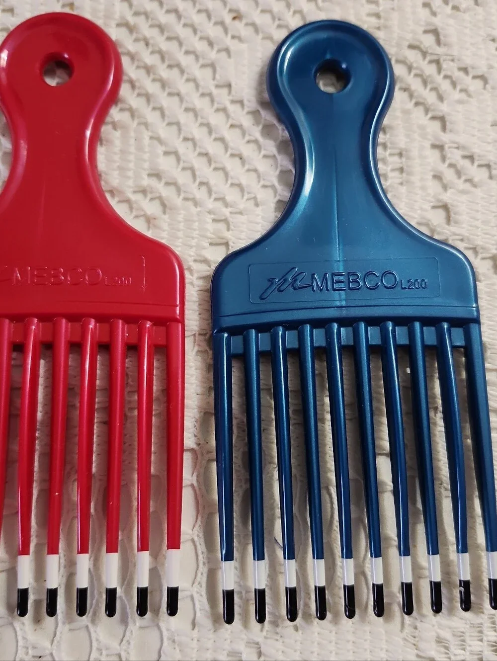 NEW Lot of 3 Vintage 90's Mebco Hair Comb Hair lift picks double-dipped